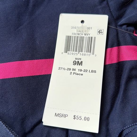 NWT Ralph Lauren french navy dress with hot pink stripes | 9 months - Picture 5 of 10